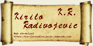 Kirilo Radivojević vizit kartica